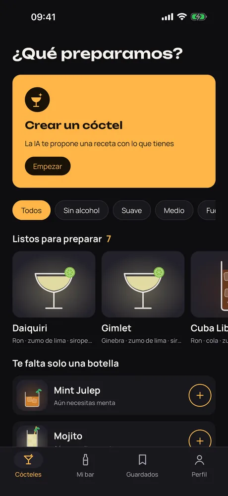 Muddle en el iPhone, con los cócteles que puedes preparar con tus botellas