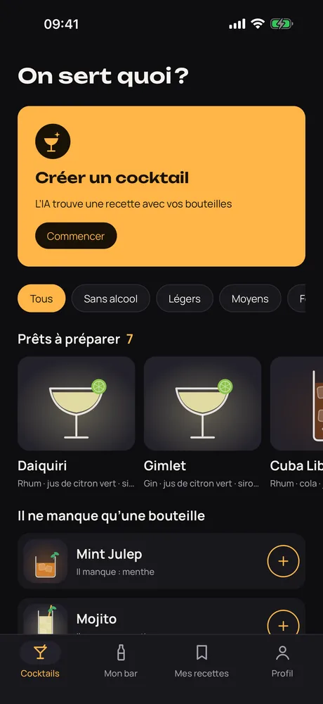 Muddle sur iPhone : les cocktails que vous pouvez faire avec vos bouteilles